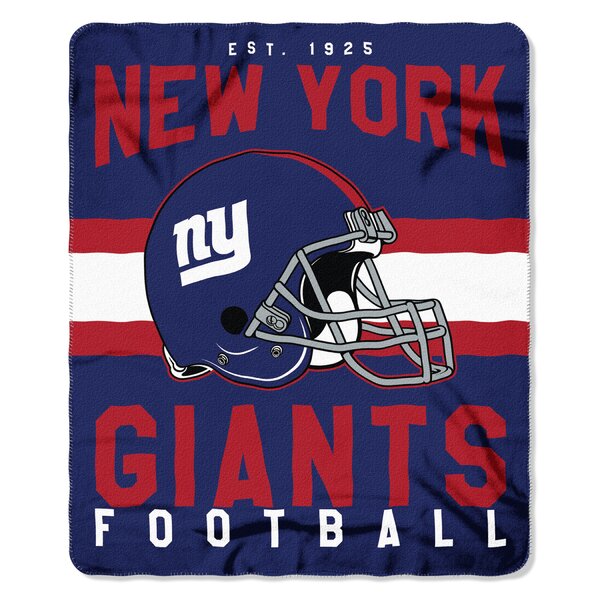 New York Giants NFL Throw Blanket with Plush Bear