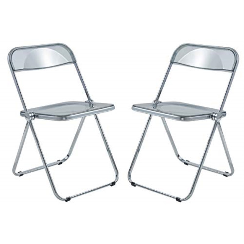 Chaise pliante Brayden Studio® Gillispie, Noir transparent, Silver