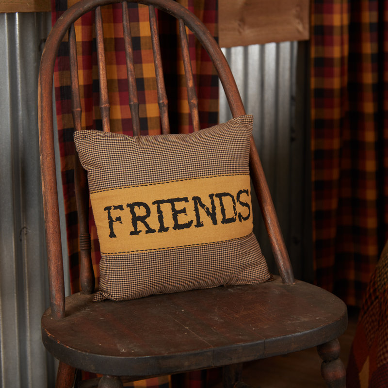 Coussin décoratif à carreaux en coton 12 "Friends