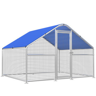 Grand poulailler en métal avec quincaillerie galvanisée, enclos de poulailler pour cour avec couvercle imperméable, grandes poulaillers pour 8 poules