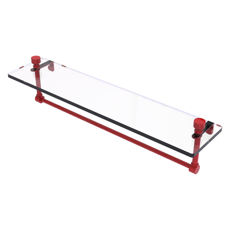 Tablette flottante avec porte-serviettes Foxtrot, H 5 po x l 22 po x P 5 po, Rouge pompier