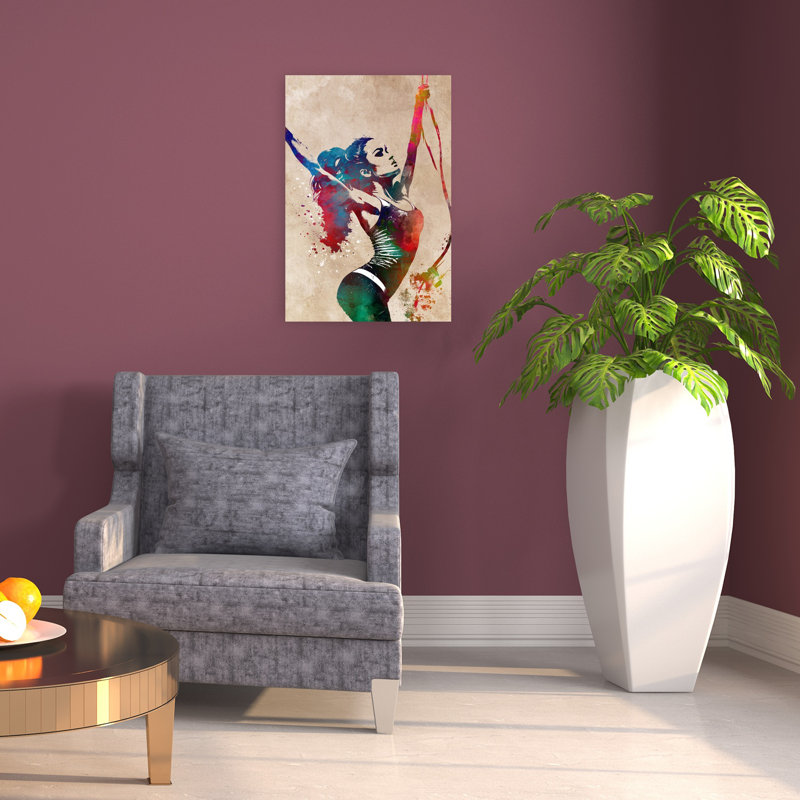 «Dynamic Colorful Dancer», art mural abstrait coloré et élégant, 24" H x 16" W