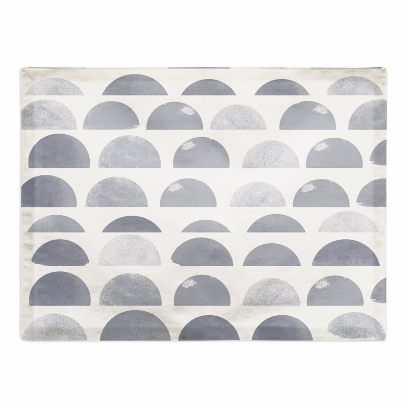 Poly Twill Abstract Rectangle Placemat, Blue