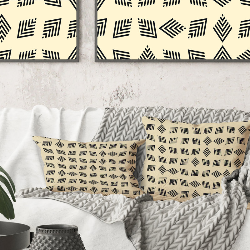 Coussin Rhyth Of Black Geometrics On