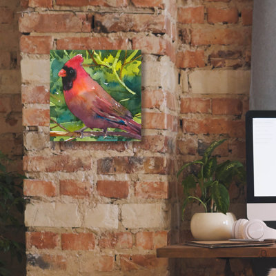 «Vermillion» par Annelein Beukenkamp, art mural sur toile, 12 po x 12 po