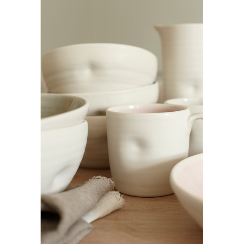 Canvas Home Pinch Stoneware Cereal Bowl 32oz, Pink