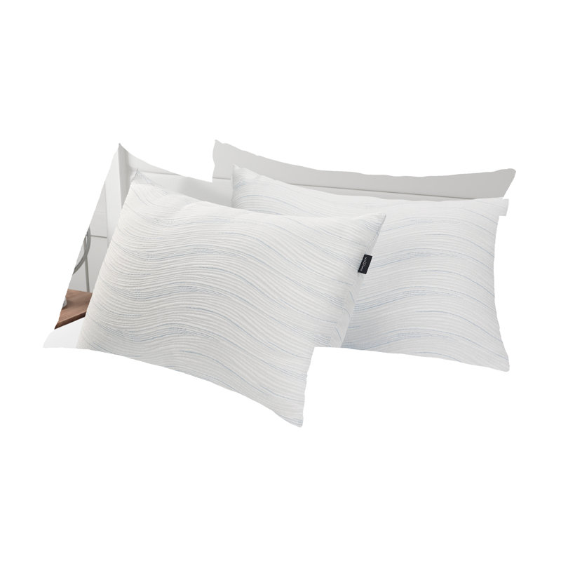 White Polyester Cooling Knit King Pillow