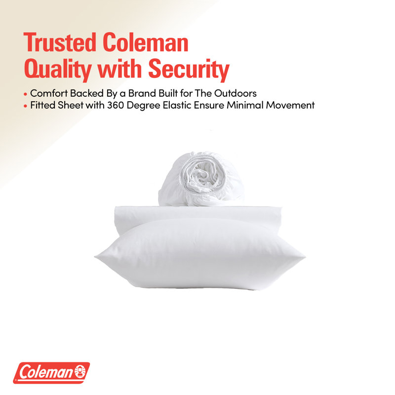 Ensemble de draps 3 pièces Coleman®, Très grand simple, Blanc