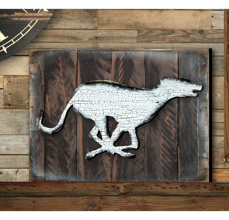 Décoration murale silhouette de chien rétro, H 9 po x l 12 po x P 2 po