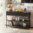 3-Tier Console Table With Charging Station & 3 Fabric Drawers,43.3'' Entryway Table With Storage Drawers And Open Shelves, Narrow Sofa Table With USB Ports And Outlets, Adjustable Feet, And Modern Design For Hallways, Living Rooms, And Small Spaces-1022265187