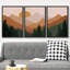 «Pastel Rising Sun Mountain Forest Abstract Nature», ensemble de 3 impressions-75849915-75849918-119395196