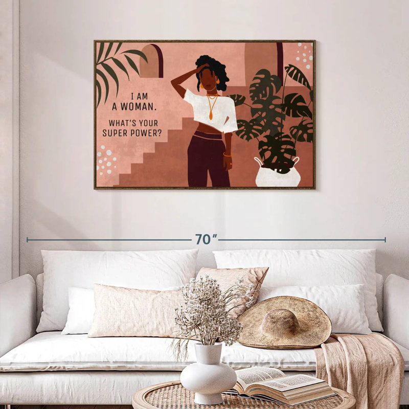 I Am A Woman II, 43 po x 29 po, Cadre flottant en noyer