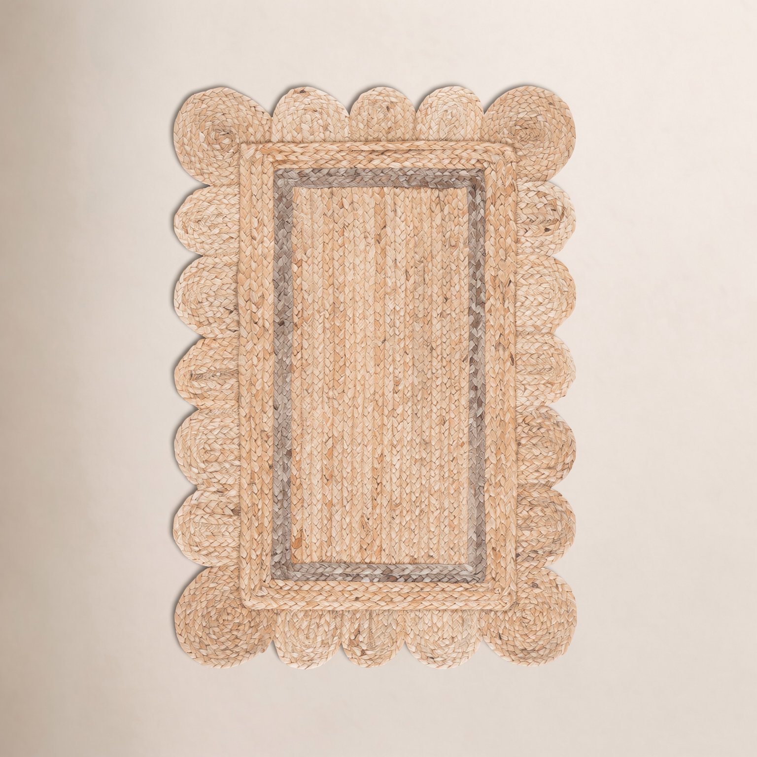 Inaki Hand-Woven Geometric Jute Rug, Rectangle 3' x 5'