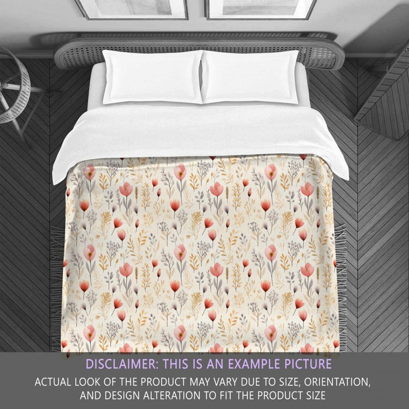 Botanical Poppy Yellow Microfiber Comforter, King Comforter