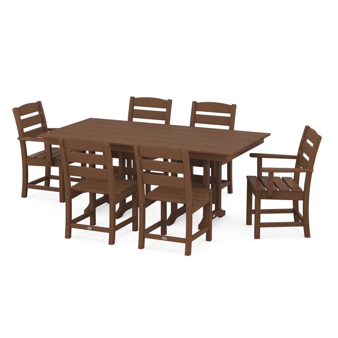Lakeside 7-Piece Dining Set (Set of 7) POLYWOOD® Color: Teak