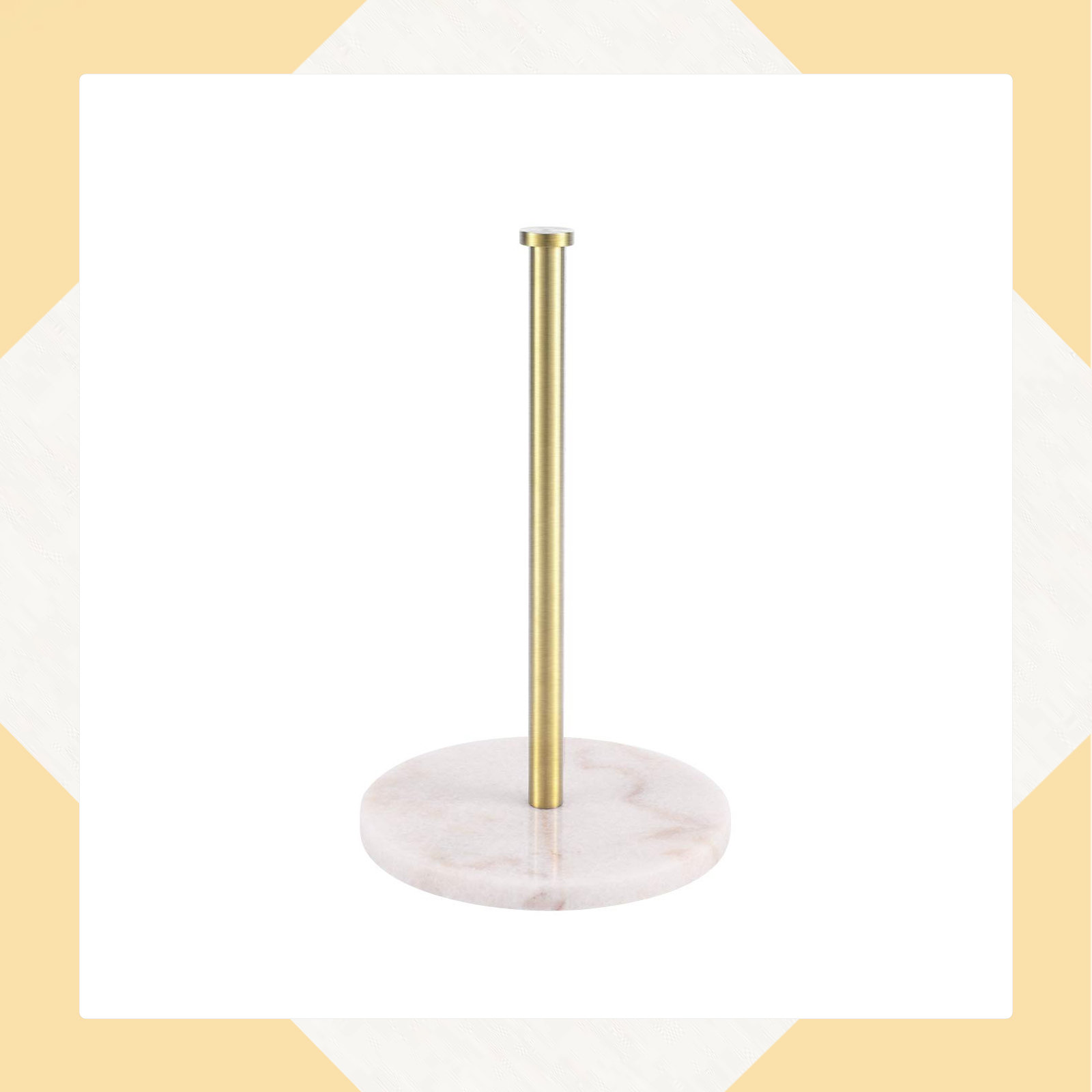 Gold Paper Towel Holder Stand Countertop With Heavy Weighted Stainless Steel  Base, Free Standing Paper Towel Holder (Gold Brushed)