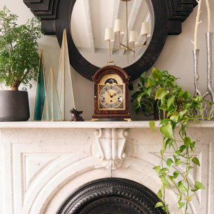 Aimee Solid Wood Mechanical Tabletop Clock Brown