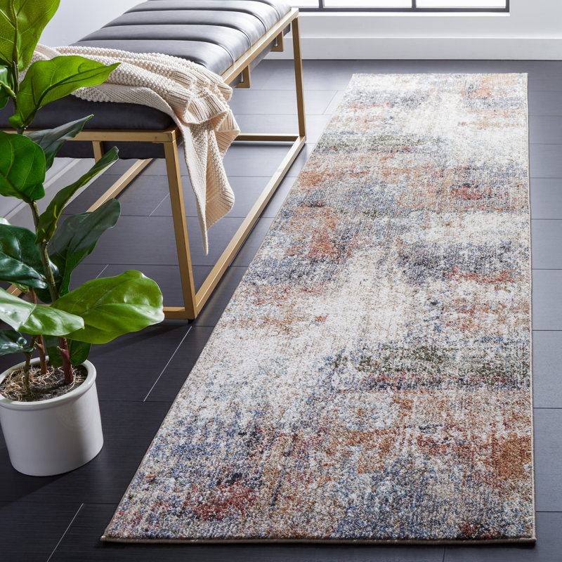 Tapis abstrait Idhika Performance, Tapis de couloir 2 pi 2 po x 9 pi