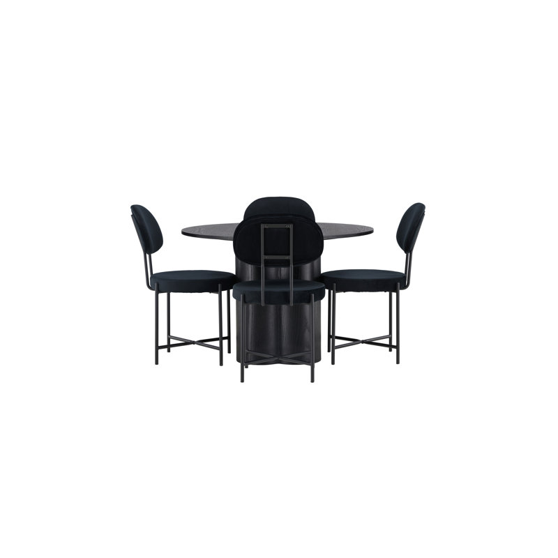 Blayk 4 - Person Dining Set, Black