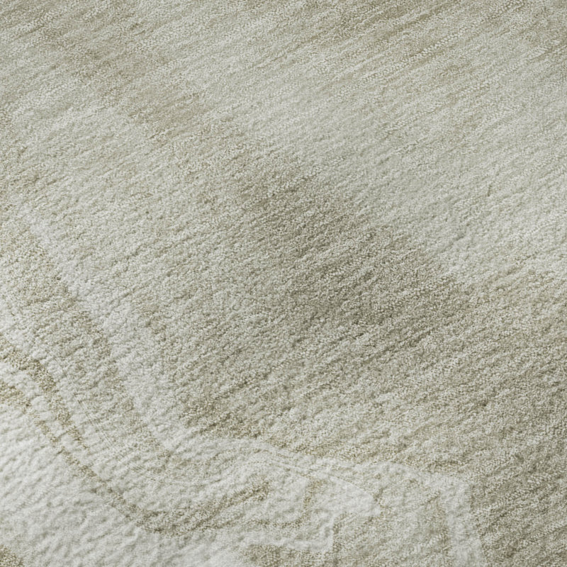 Tapis taupe Prisco lavable à la machine de qualité supérieure, Rectangulaire 8 pi x 10 pi