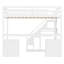 Lit mezzanine double en bois avec bureau, 2 commodes et éclairage à DEL - Lit de rangement compact, blanc-1846463956-1846463957