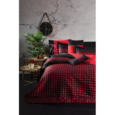 Cotton Houndstooth Duvet Cover