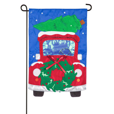 Drapeau de jardin à 2 côtés en nylon 15 x 9 de noël