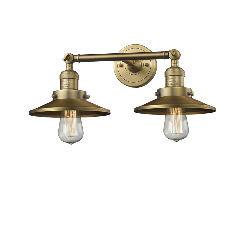Éclairage pour salle de bain à intensité variable 2 lumières Gault, Laiton antique, Ampoule non incluse, Laiton antique