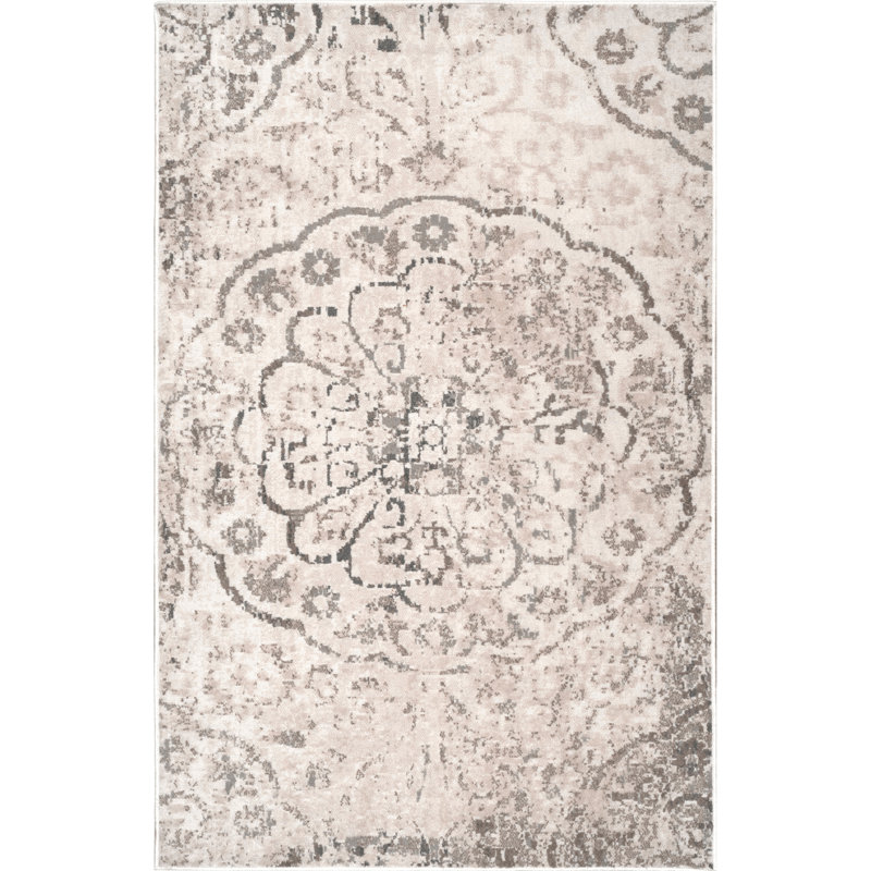 Tapis beige délavé Simpson, Rectangle 5 pi x 8 pi