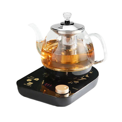 800ml Multi-functional Glass Electric Tea Kettle, Fast Heating Tea Pot With Stainless Steel Filter, Brew Steep Boil Keep Warm For Home Office