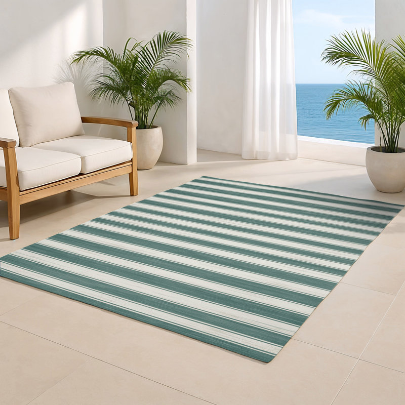 Tapis intérieur / extérieur gris HorizontalStripes, Rectangulaire 2 pi x 3 pi