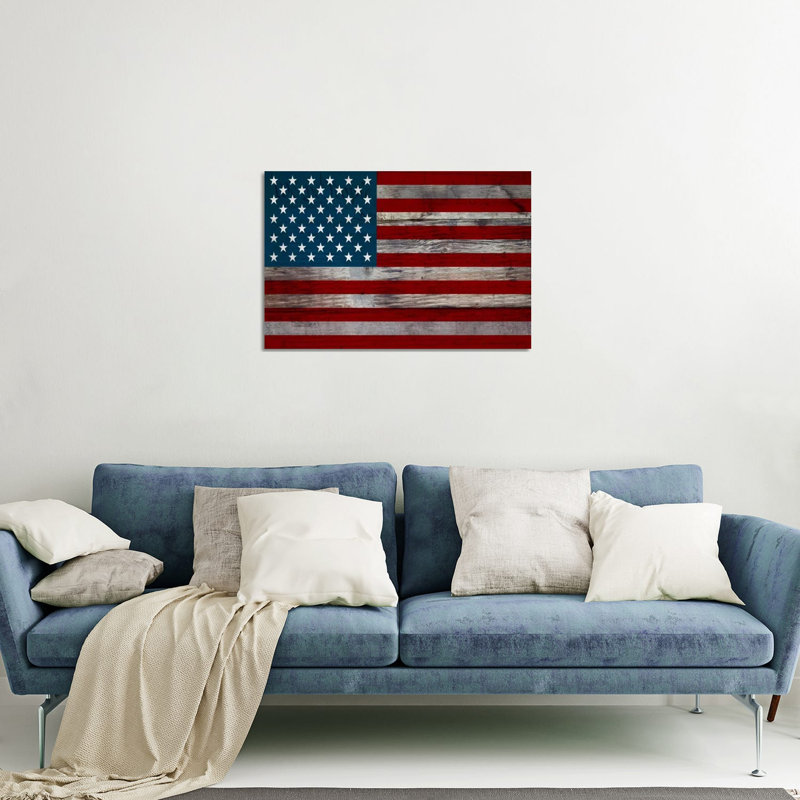 Drapeau des États-Unis (fond de la Constitution des États-Unis), reproduction sur verre acrylique