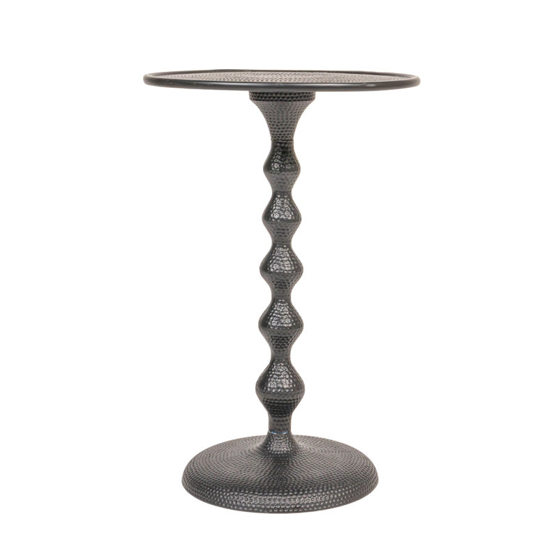 Alexander Hammered Metal Table, Black, Black