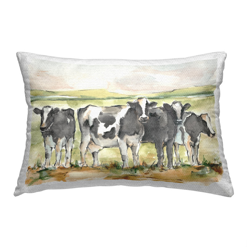 Coussin d'extérieur imprimé à motif de paysage de campagne par Ethan Harper