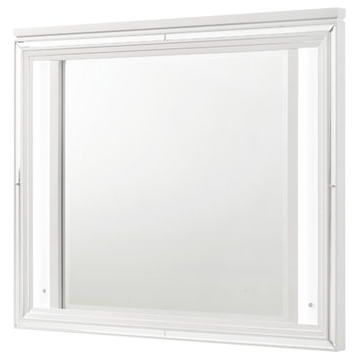 Mory LED Dresser Mirror, Touch Lighting, White Wood Frame, 36 Inch