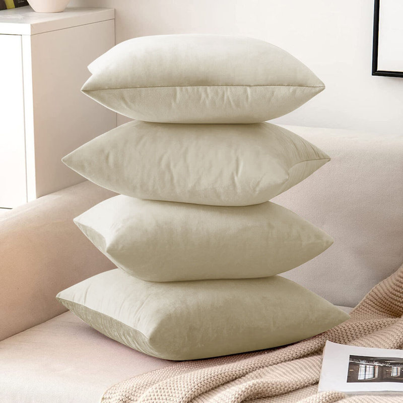 Nayelee Square Cushion Cover, White