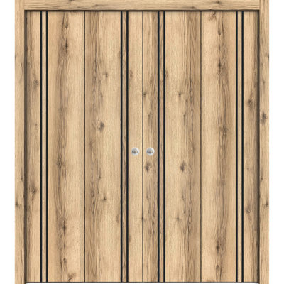 Porte pliante en bois massif massif