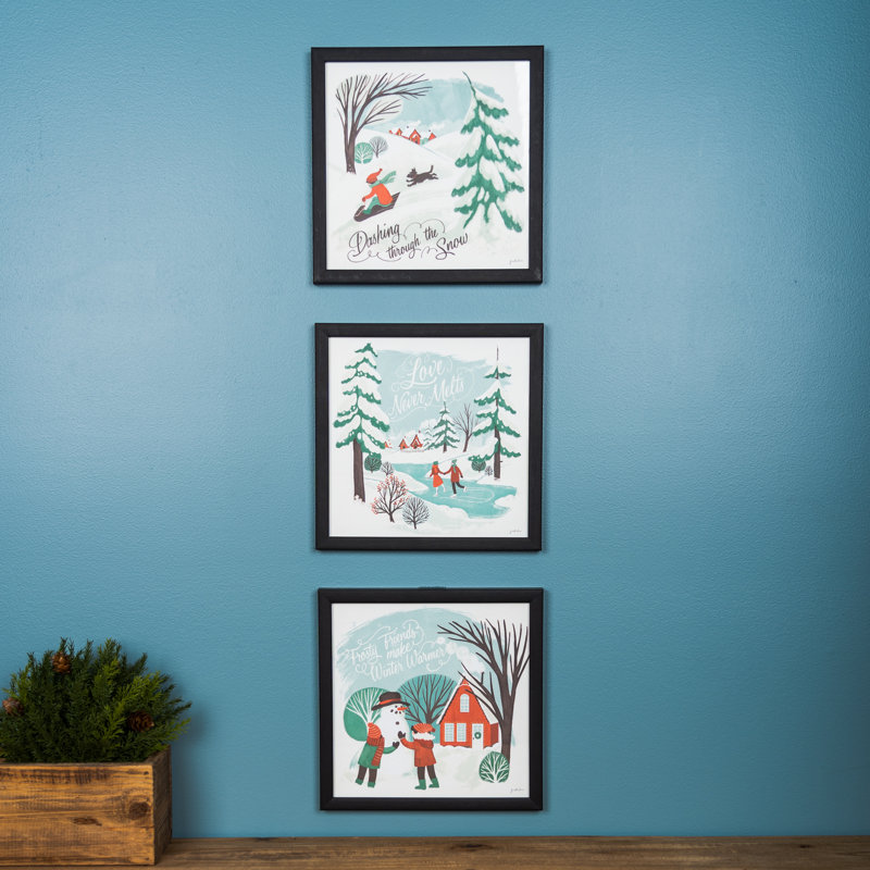 Gracilyn Winter Scene - Ensemble de 3 reproductions de cadres photo simples