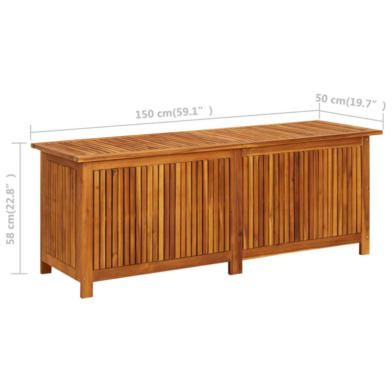 Acacia Wood Outdoor Deck Storage Box with Gas Lifts