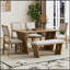 Ensemble de table de salle à manger 6 pièces pour 6, table de cuisine en bois de 60 po et 4 chaises avec banc et base en tréteaux pour la cuisine et la salle à manger-11330160