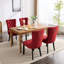 2 chaises de salle à manger en velours bourgogne. Capitonnage contemporain, structure en bois massif, coussin éponge à rebond élevé, revêtement classique élégant 2, look luxueux, assise confortable, base-1711290730-1711290733