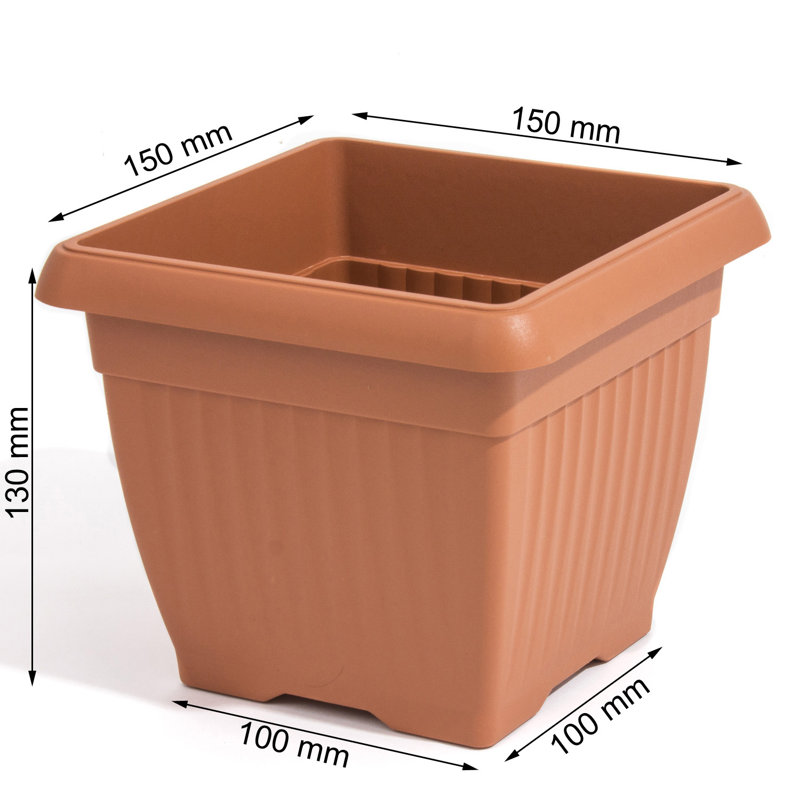 Johnstone Pot Planter, 13cm H x 15cm W x 15cm D, Terracotta