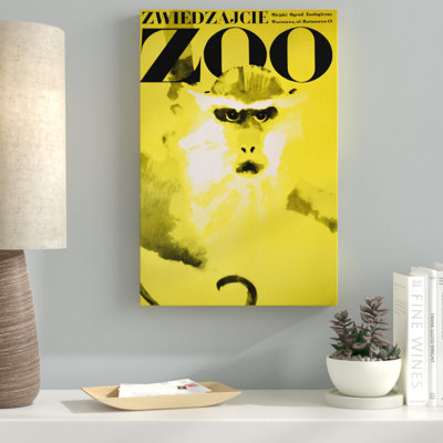 « singe-zoo », affiche rétro sur toile tendue