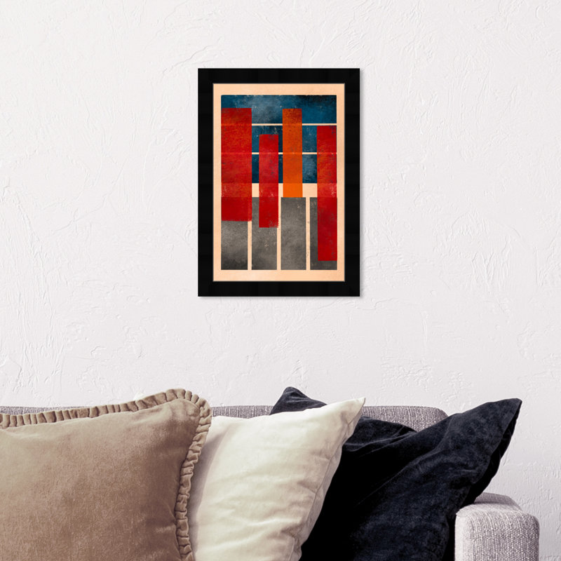 «Geometric Red and Blue» par Joss & Main - reproduction de cadre photo, Noir, H 17 po x l 12 po