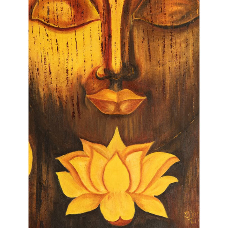 Bouddha calme |  Huile sur toile | Par Bharati Darshan Bhat