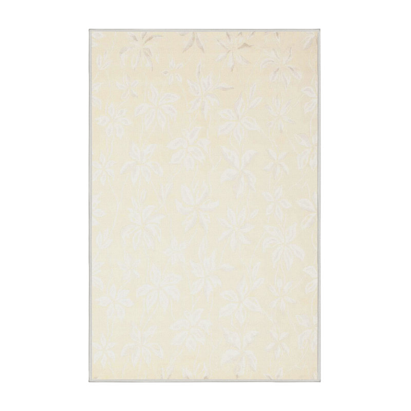 Tapis de zone crème contemporaine, Rectangle 8 pi x 12 pi