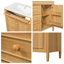 Meuble-lavabo à cadre en bois massif 30 po avec lavabo, armoire de rangement multifonctionnelle avec 3 tiroirs et porte (bois / bois clair)-626821953-626821958