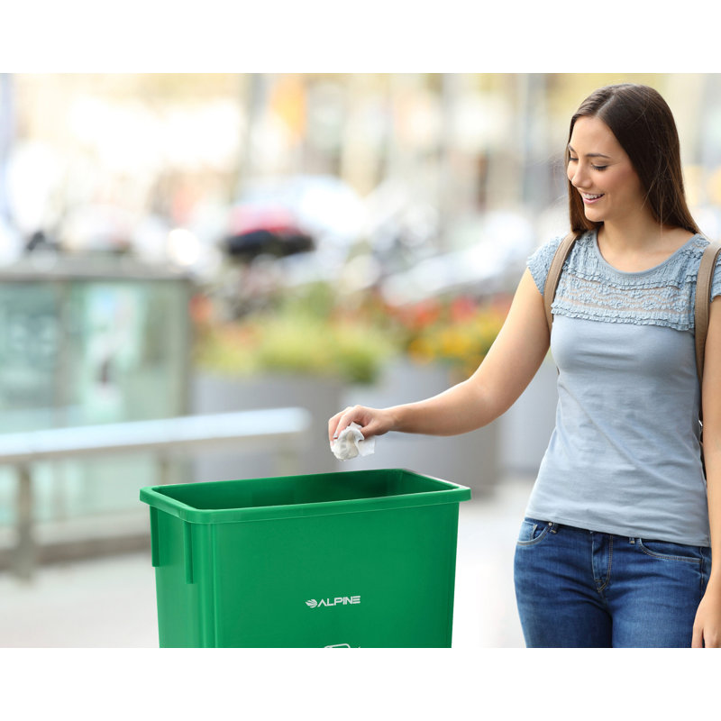 Alpine Industries 23 Gallon Plastic Recycling Bin