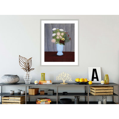 «Garden Flowers» par Henri Rousseau - Impression Giclée sur cadre