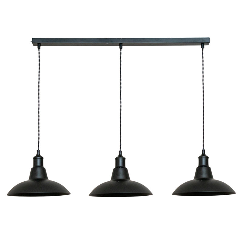3 - Light Matte Black Pendant, No